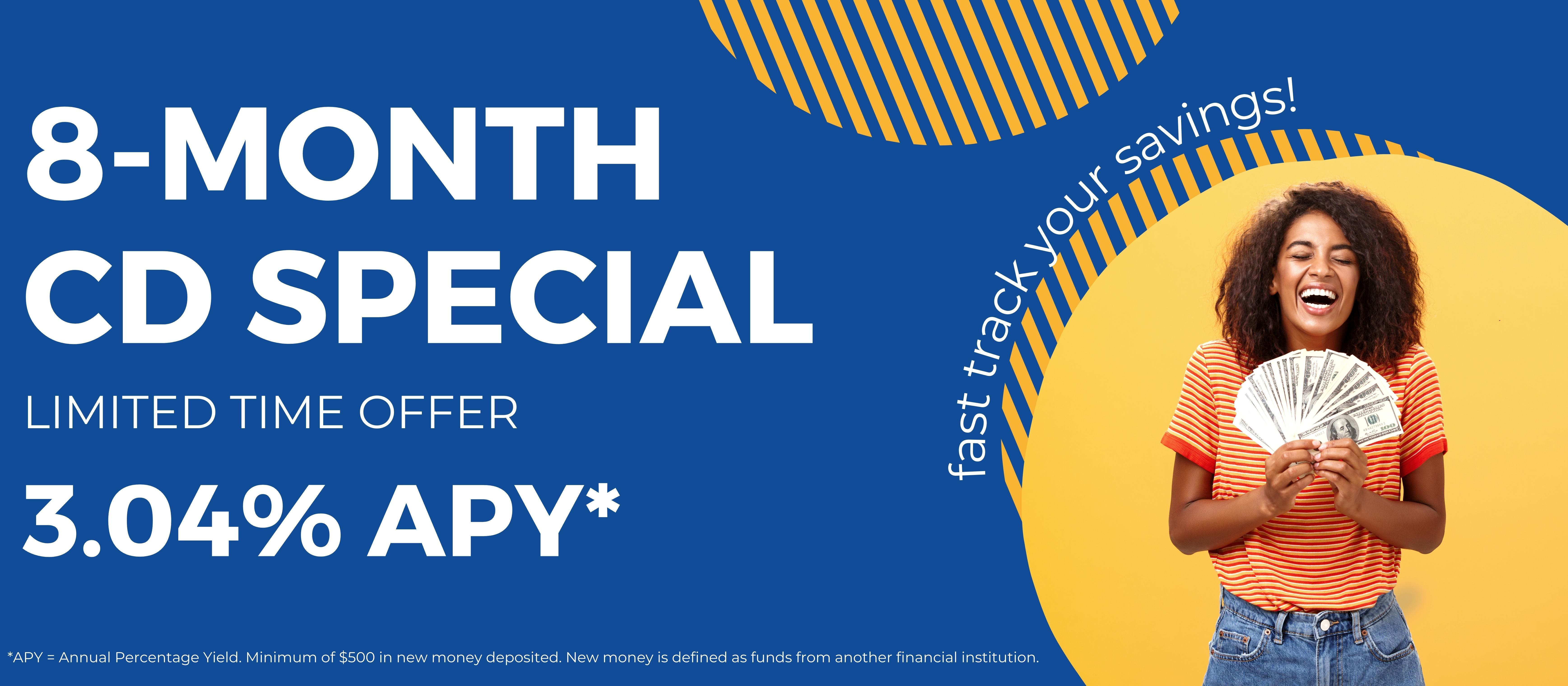 Limited Time 16-Month CD Special - take advantage of 3.04% APY